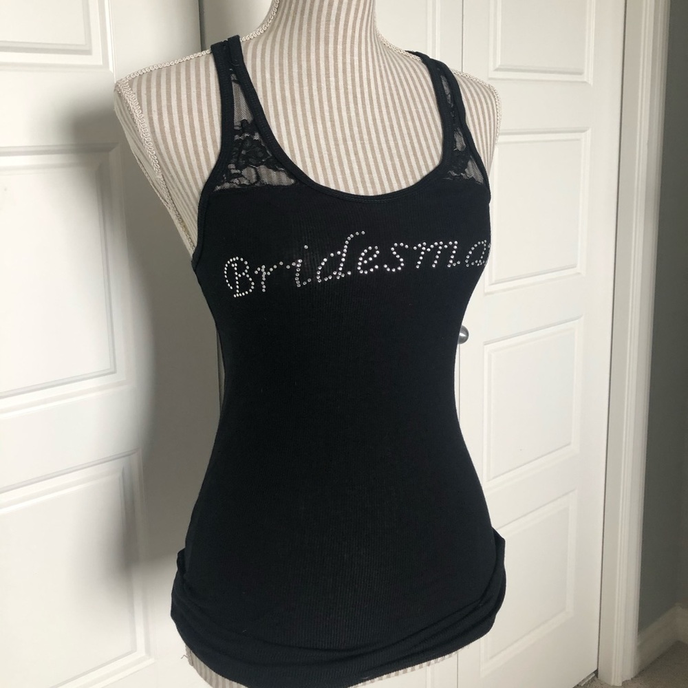 Bridesmaid Tank Top with Lace Racerback